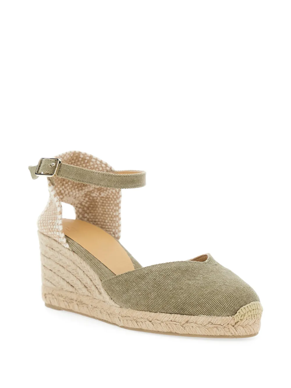 Castañer Chiarita espadrilles met enkelbandje en sleehak Groen