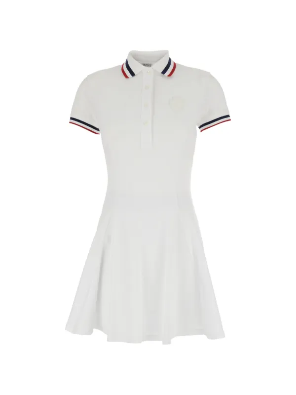 Brunello Cucinelli Striped-trim A-line Mini Dress in White
