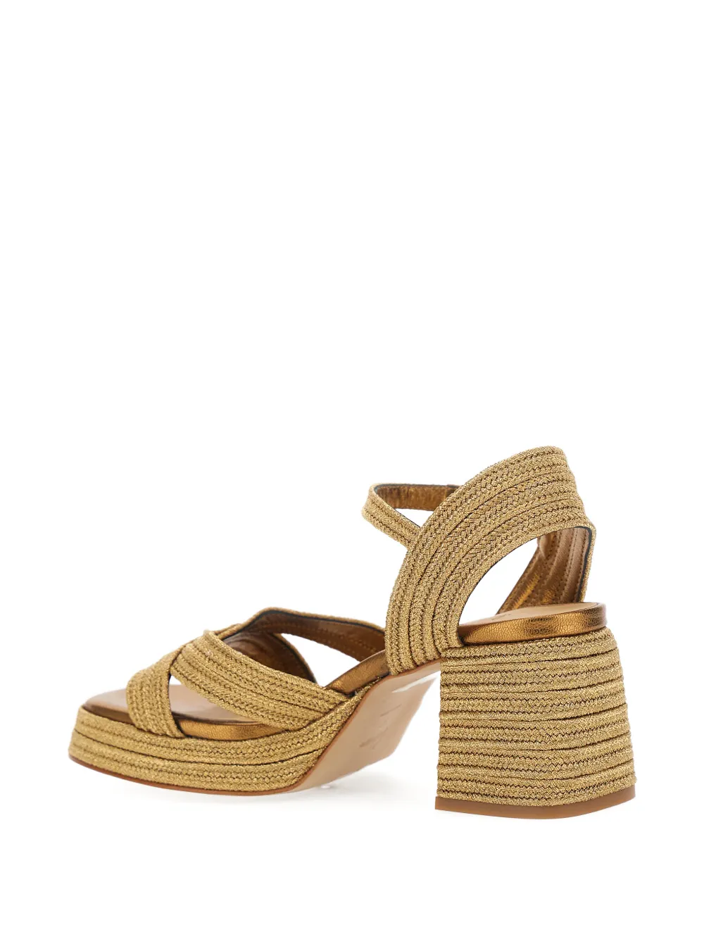 Castañer Vallita geweven sandalen met enkelbandje Goud