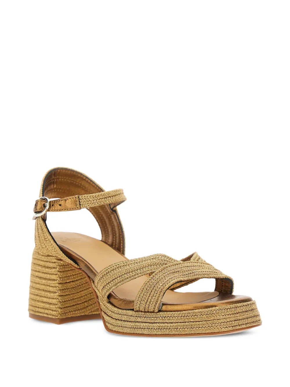 Castañer Vallita geweven sandalen met enkelbandje Goud