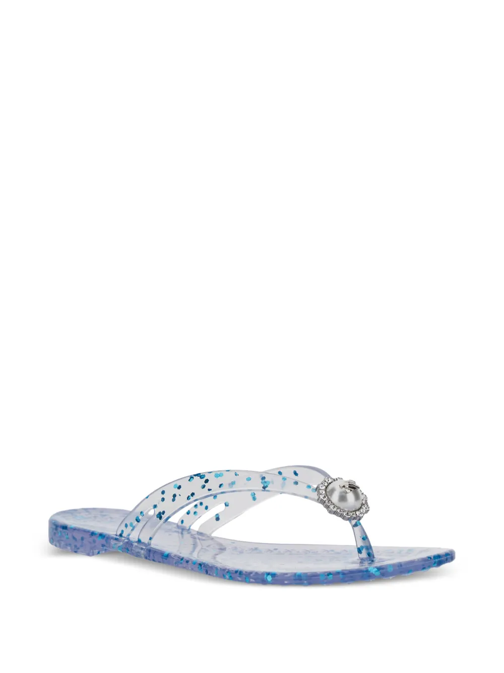 Casadei Verfraaide teenslippers Wit
