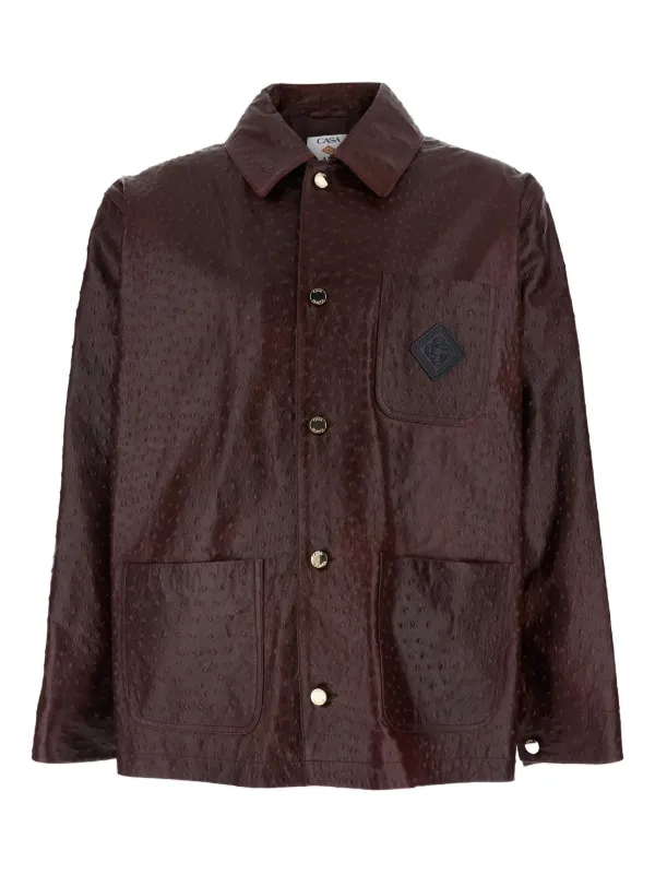 Casablanca Embossed Patch Jacket in Brown