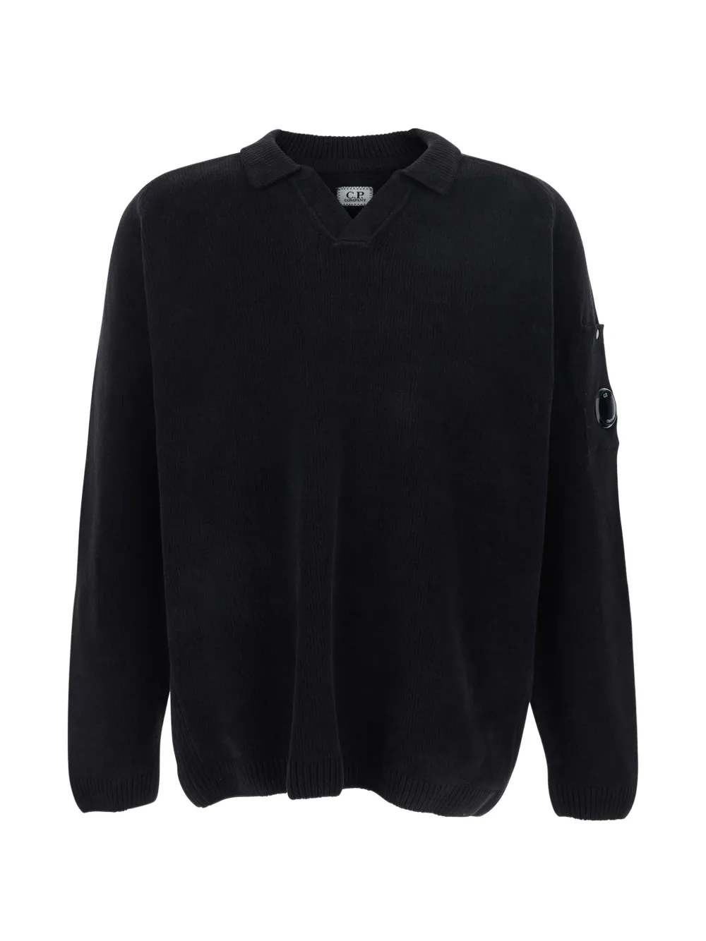 C.P. Company Lens-detail patch sweater - Nero