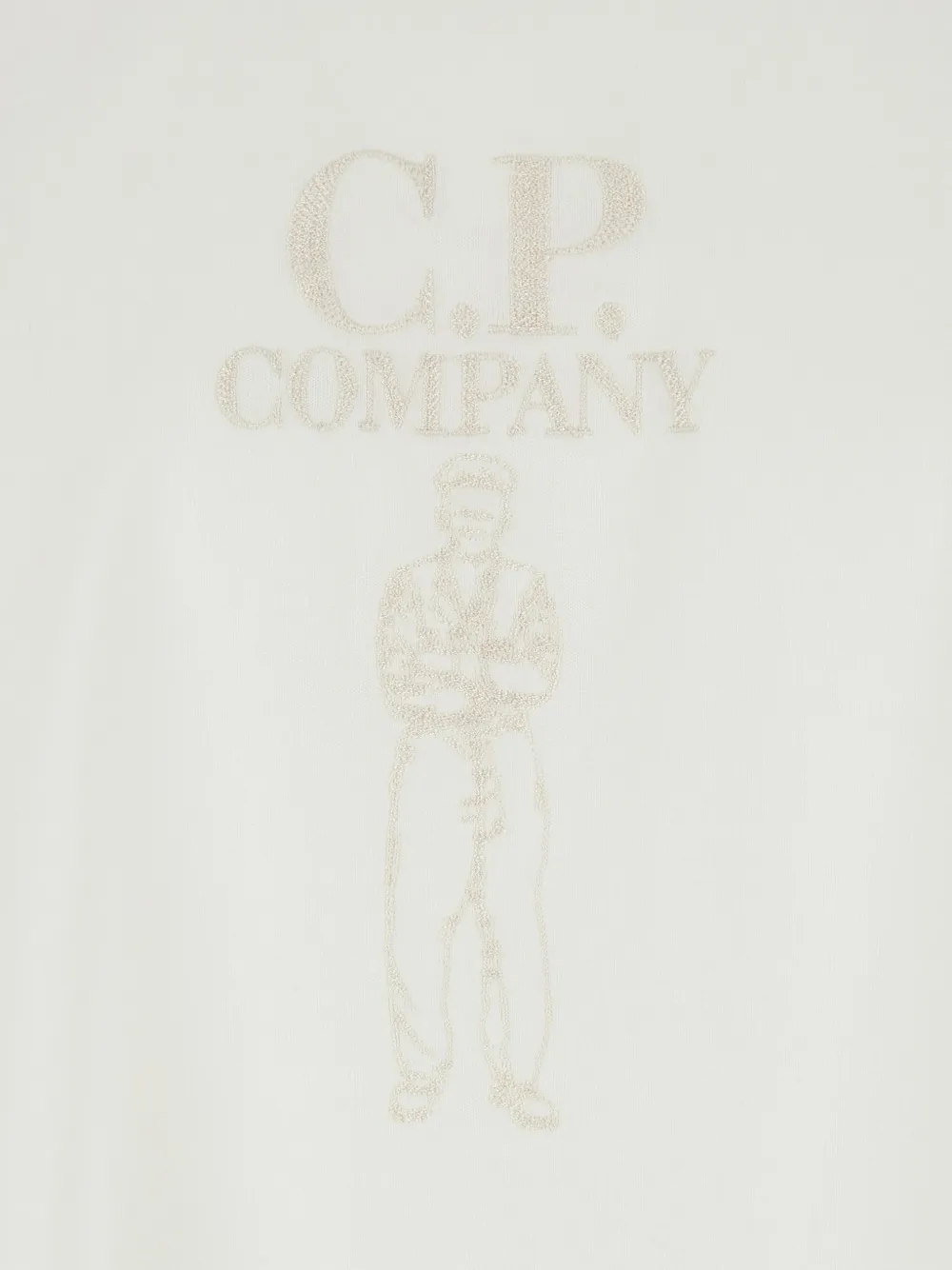 C.P. Company 30 2 gemerceriseerd jersey T-shirt met korte mouwen en logo Beige