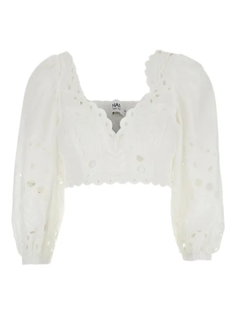 Charo Ruiz Ibiza eyelet detail crop blouse 