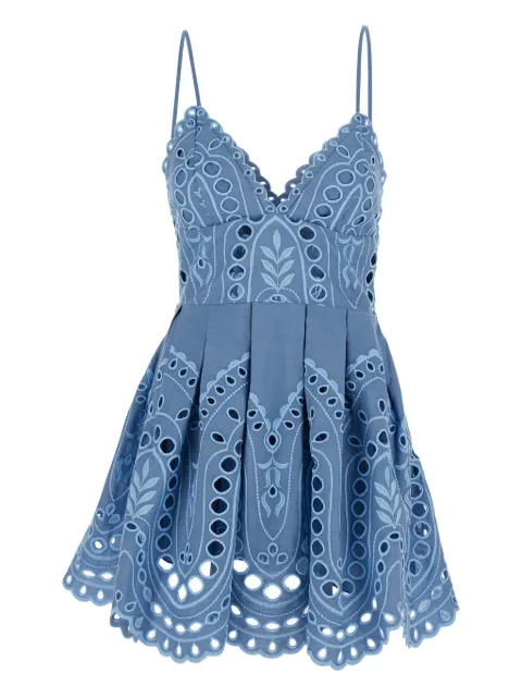 Charo Ruiz Ibiza eyelet-design V-neck mini dress