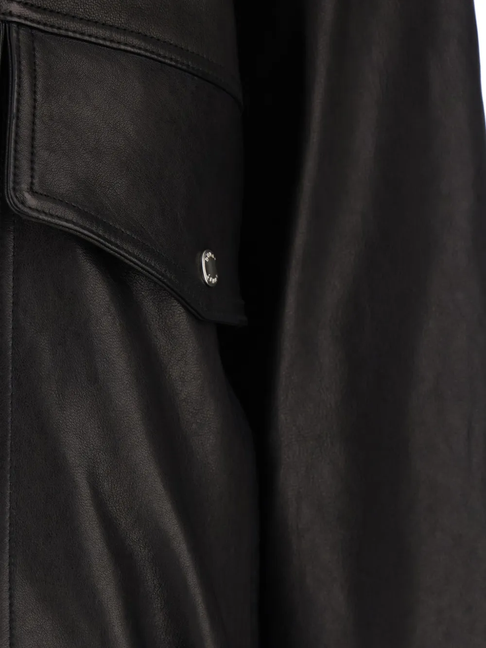  Dunst Front-pockets Leather Jacket - Black 
