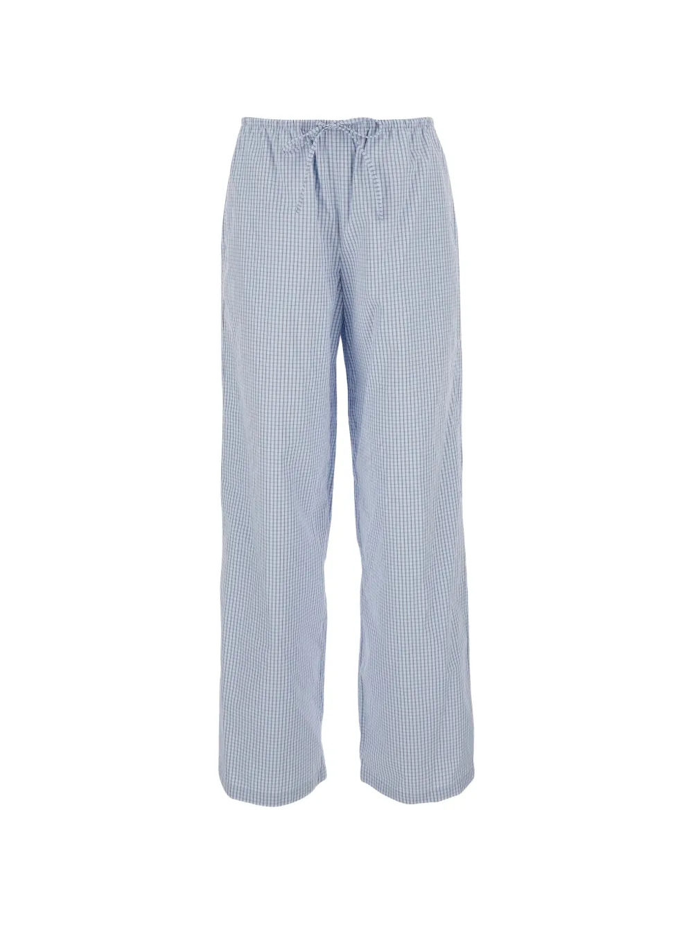 DUNST check-pattern drawstring trousers - Blu