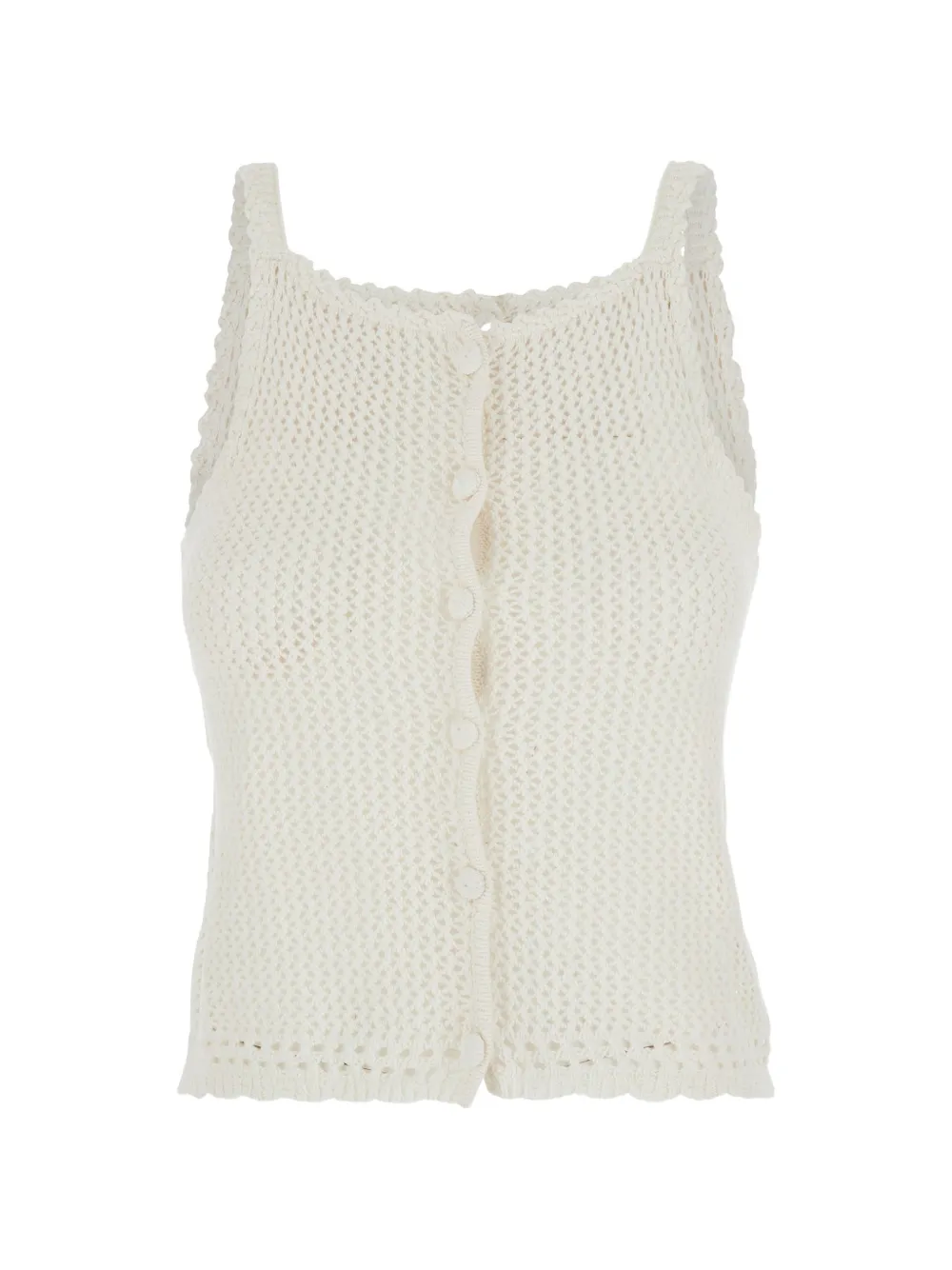 DUNST open-knit scalloped-edge top - Toni neutri