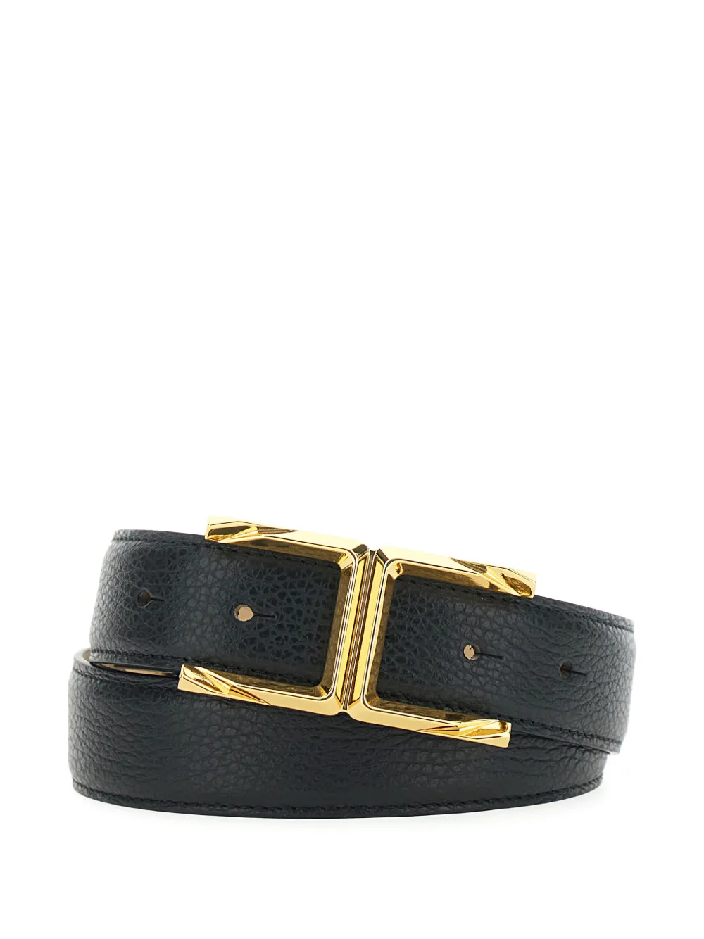 Elisabetta Franchi logo-buckle leather belt - Nero