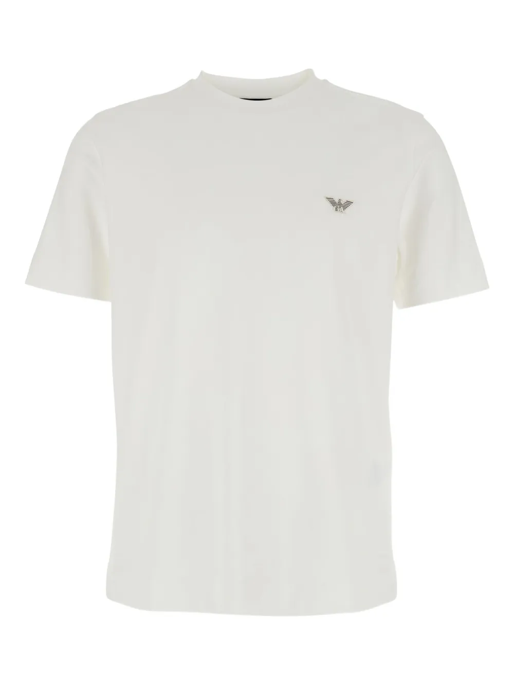 Emporio Armani logo-embroidery crew-neck T-shirt - Bianco