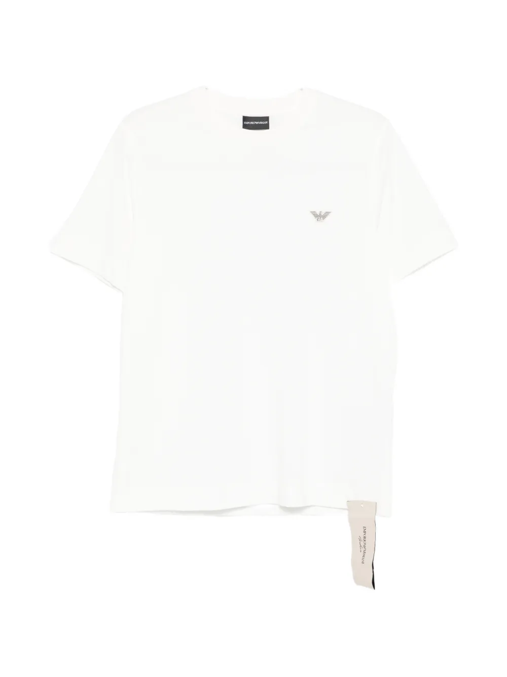 Emporio Armani logo-embroidery crew-neck T-shirt - Bianco