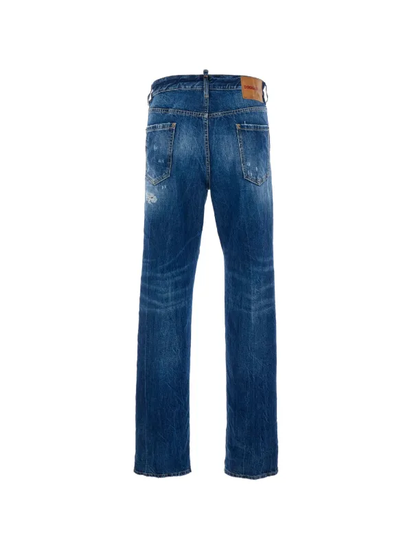 DSQUARED2 642 ダメージ ジーンズ | ブルー | FARFETCH JP