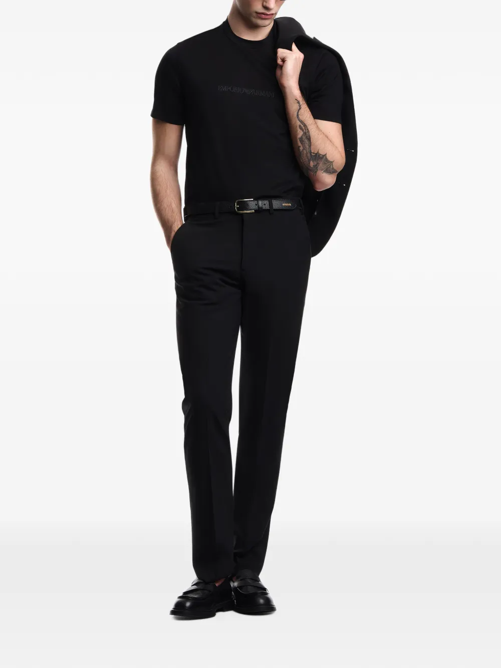 Emporio Armani T-shirt met logo Zwart