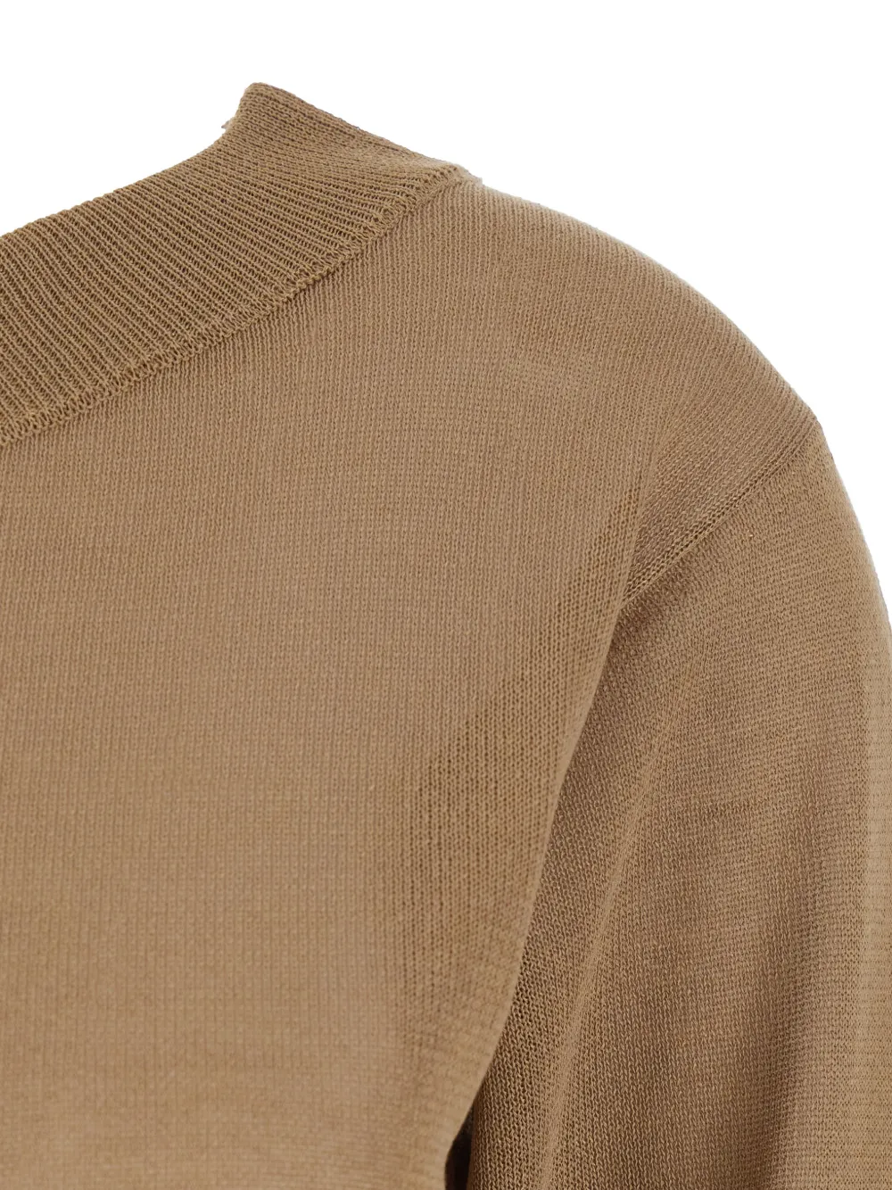 Federica Tosi Off-shoulder gebreide trui Beige