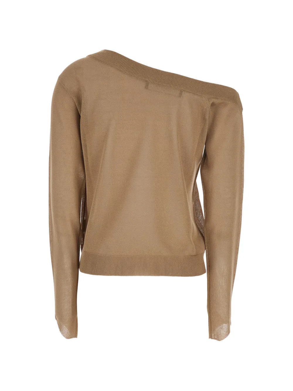 Federica Tosi Off-shoulder gebreide trui Beige