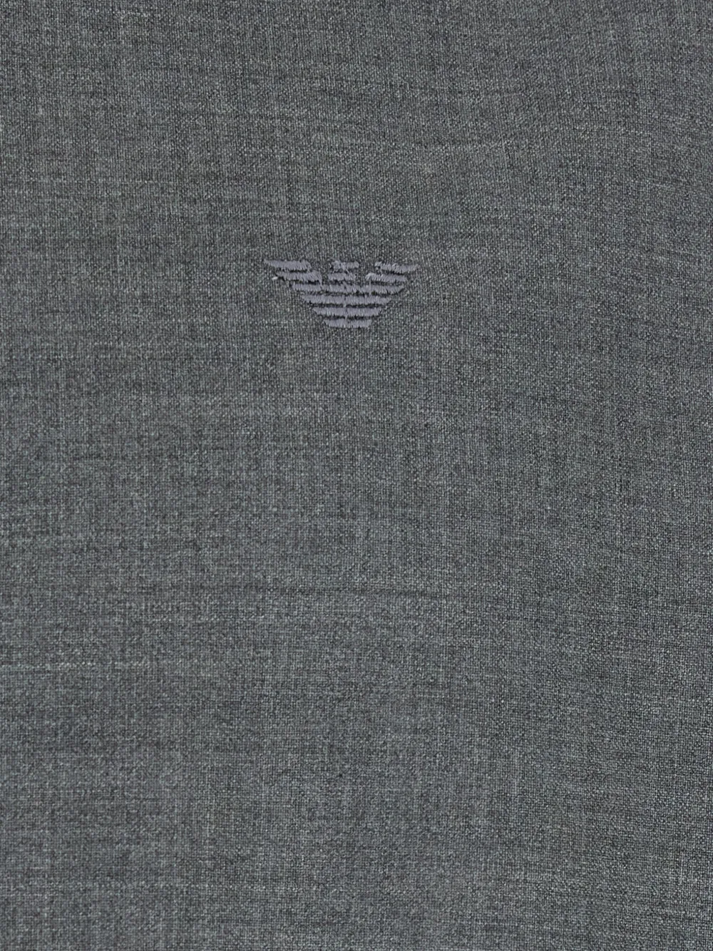 Emporio Armani Wollen overhemd met geborduurd logo Grijs