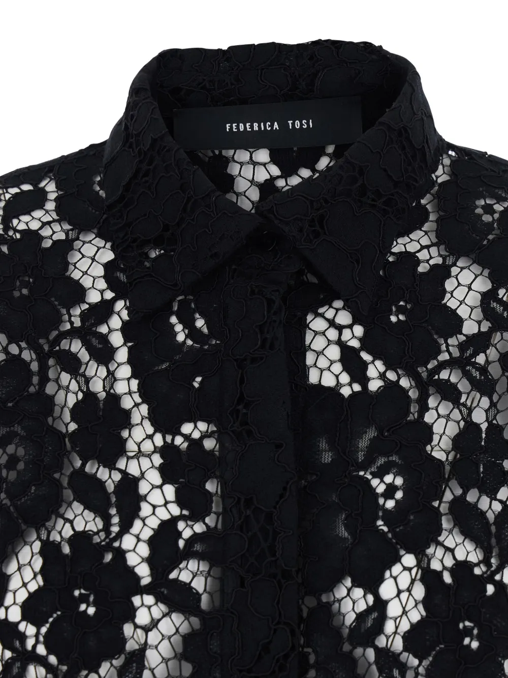 Federica Tosi blouse van bloemenkant Zwart