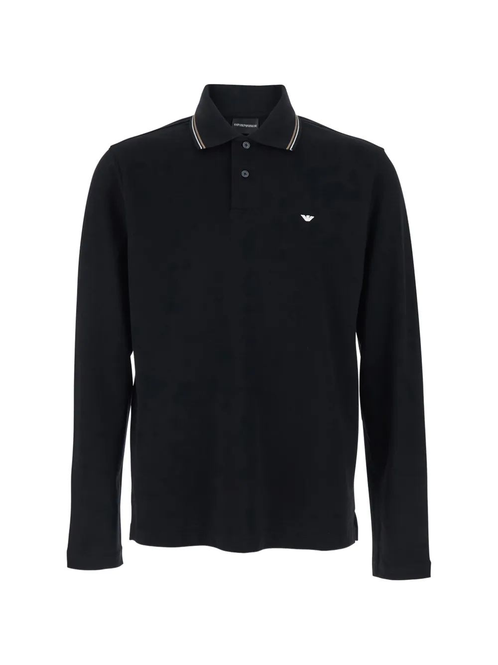 Emporio Armani long-sleeve logo-detail polo shirt – Black Emporio Armani long-sleeve logo-detail polo shirt – Black