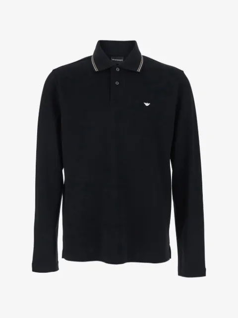 Emporio Armani Camisa polo mangas longas com logo