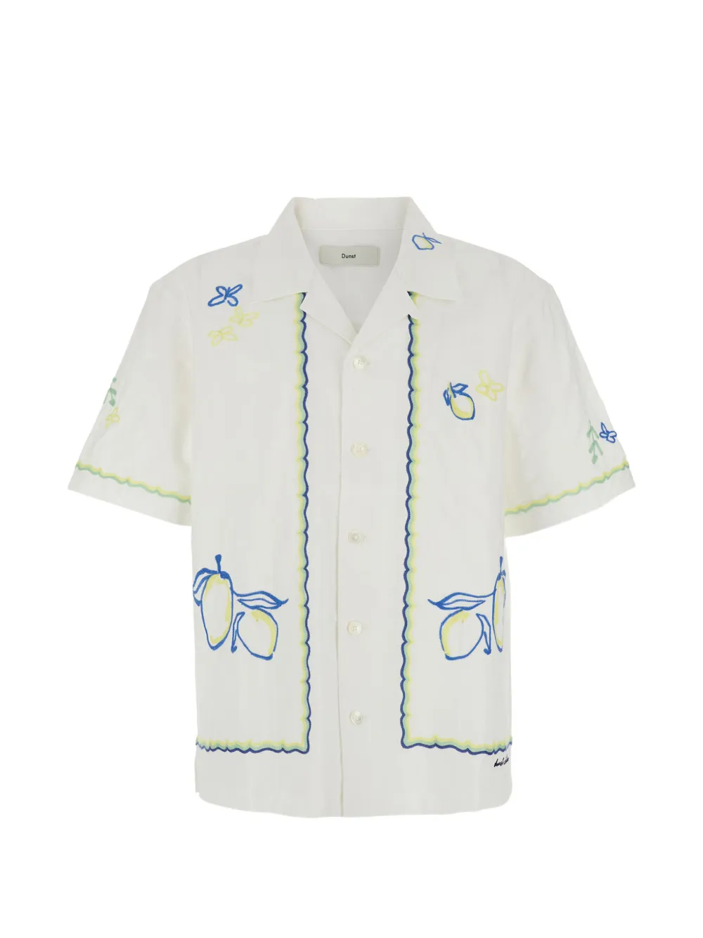 DUNST lemon-embroidered shirt - Bianco