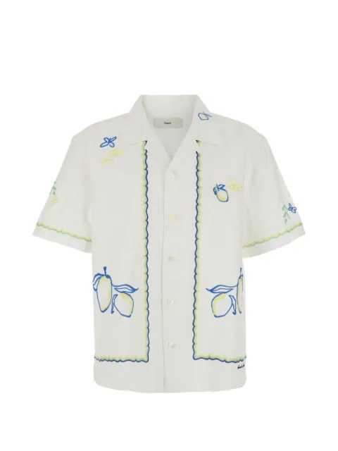 DUNST lemon-embroidered shirt