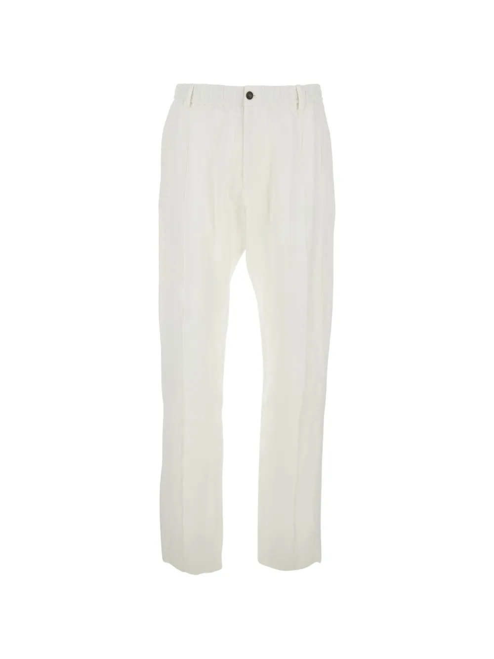 Emporio Armani Pantaloni in lino con coulisse - Bianco