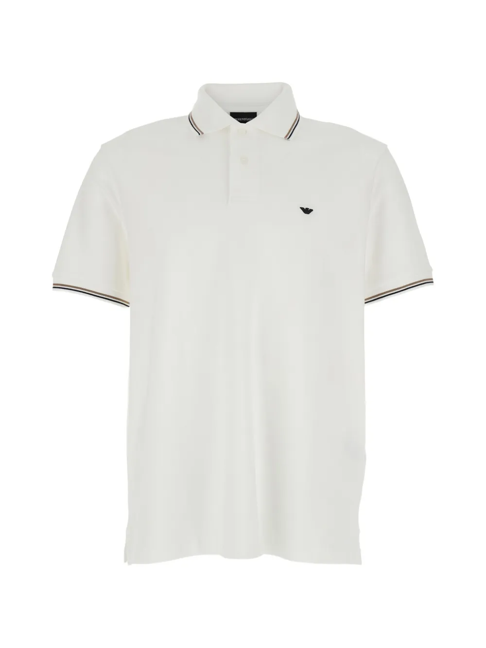 Emporio Armani emblem trim polo shirt - Bianco