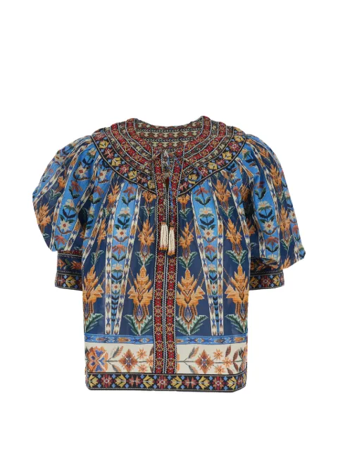 FARM Rio tassel printed top