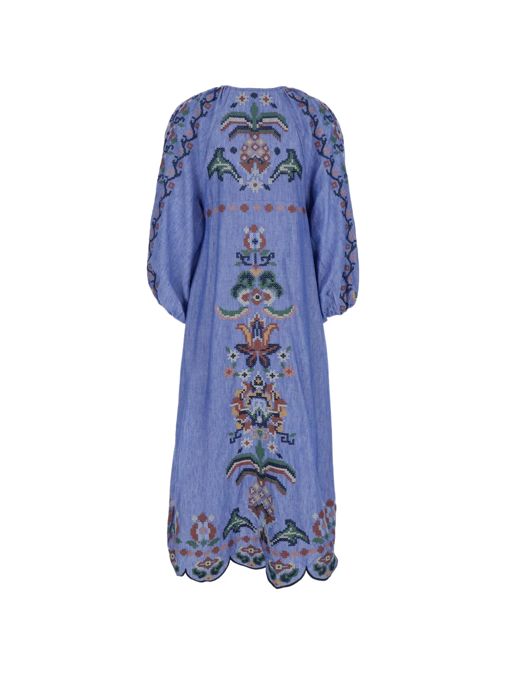 FARM Rio Garden Tapestry mini-jurk met borduurwerk Blauw