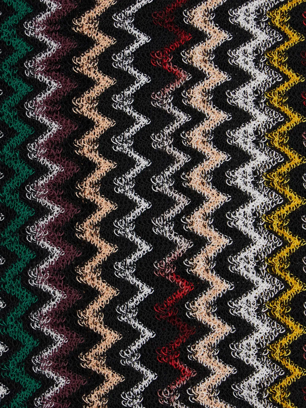 Missoni Sjaal met franje en chevron-streep Zwart