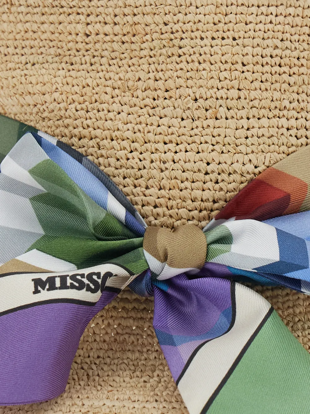  Missoni Patterned Raffia Hat - Neutrals 