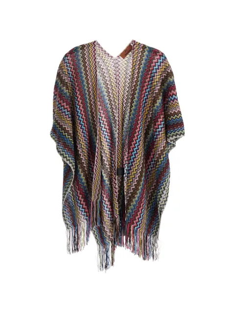 Missoni chevron fringed cape
