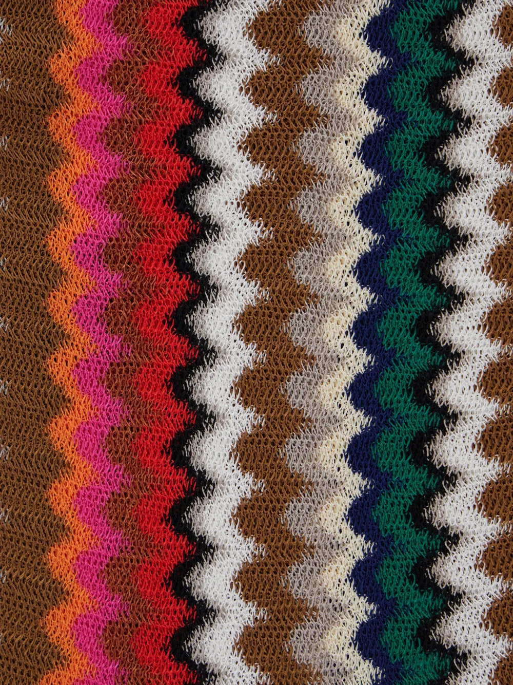  Missoni Chevron Fringed Scarf - Brown 