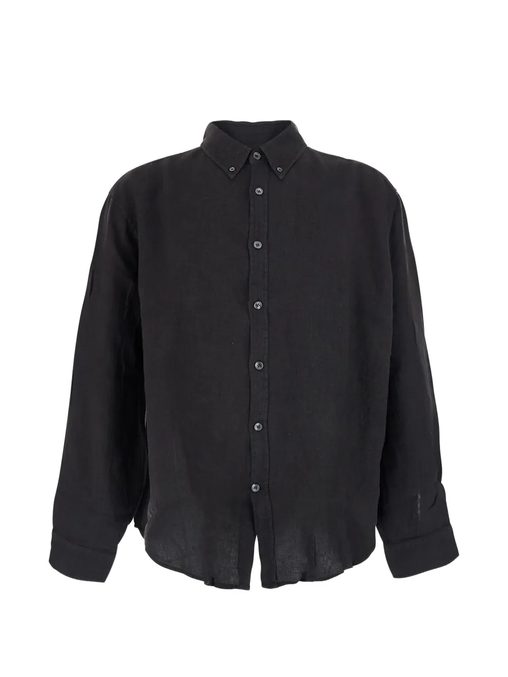 Coor Button-down Linen Shirt In Black