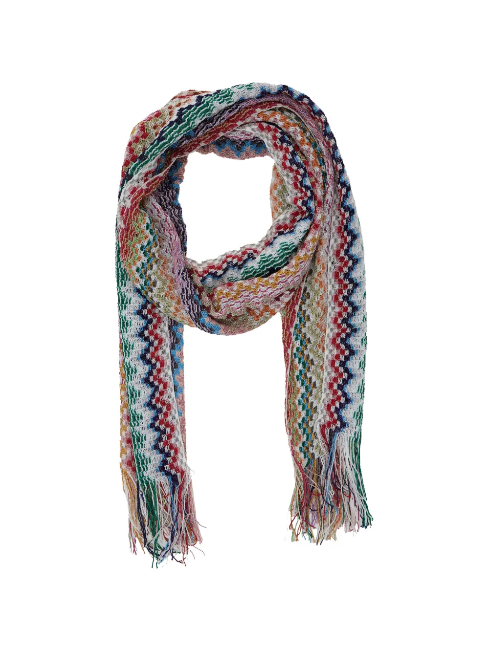 Missoni zigzag fringe scarf - Blu