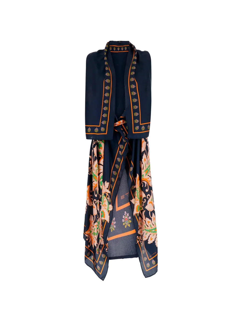 ETRO floral print silk scarf - Blu