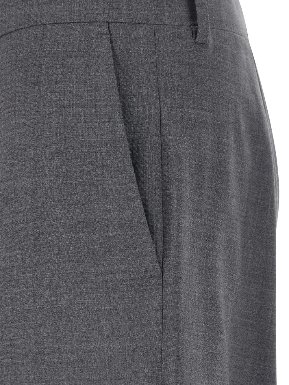 Emporio Armani Broek met paspelzakken en riemlussen Grijs