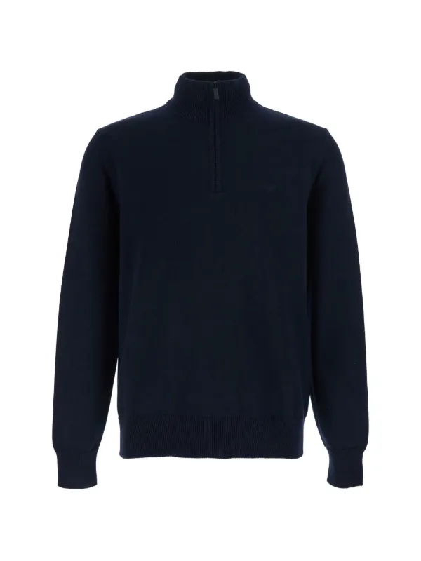 Emporio Armani コットンジップアップ セーター | ブルー | FARFETCH JP