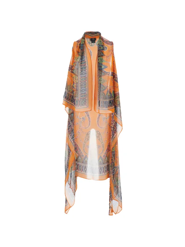 ETRO ペイズリーポンチョ | オレンジ | FARFETCH JP