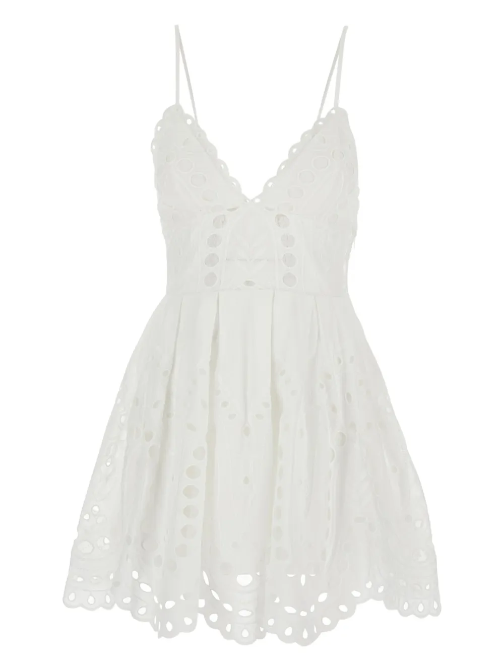 Charo Ruiz Ibiza Nix scallop-trim eyelet dress - Bianco