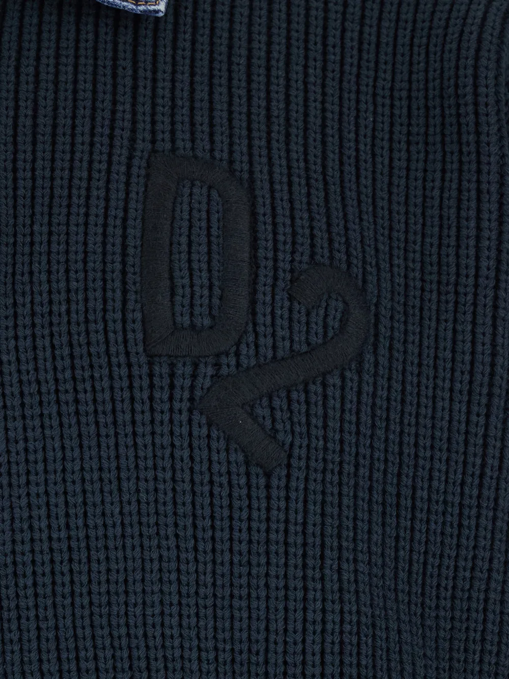 DSQUARED2 Gestreepte trui met denim kraag Blauw
