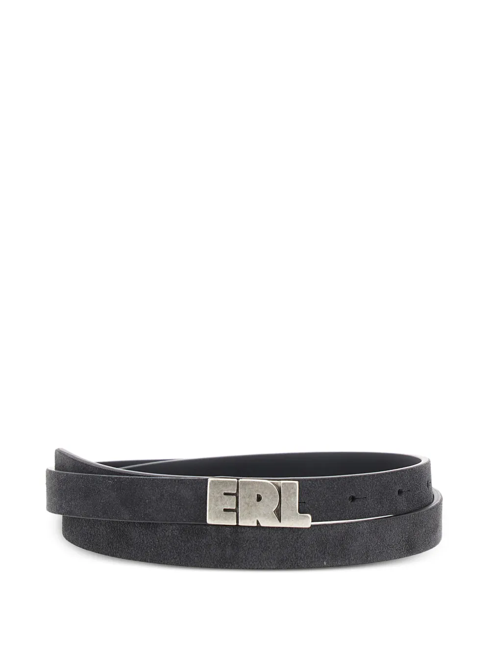 ERL logo-buckle leather belt - Nero