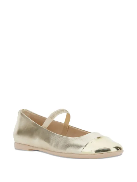 Emporio Armani Kids metallic cap-toe ballerinas
