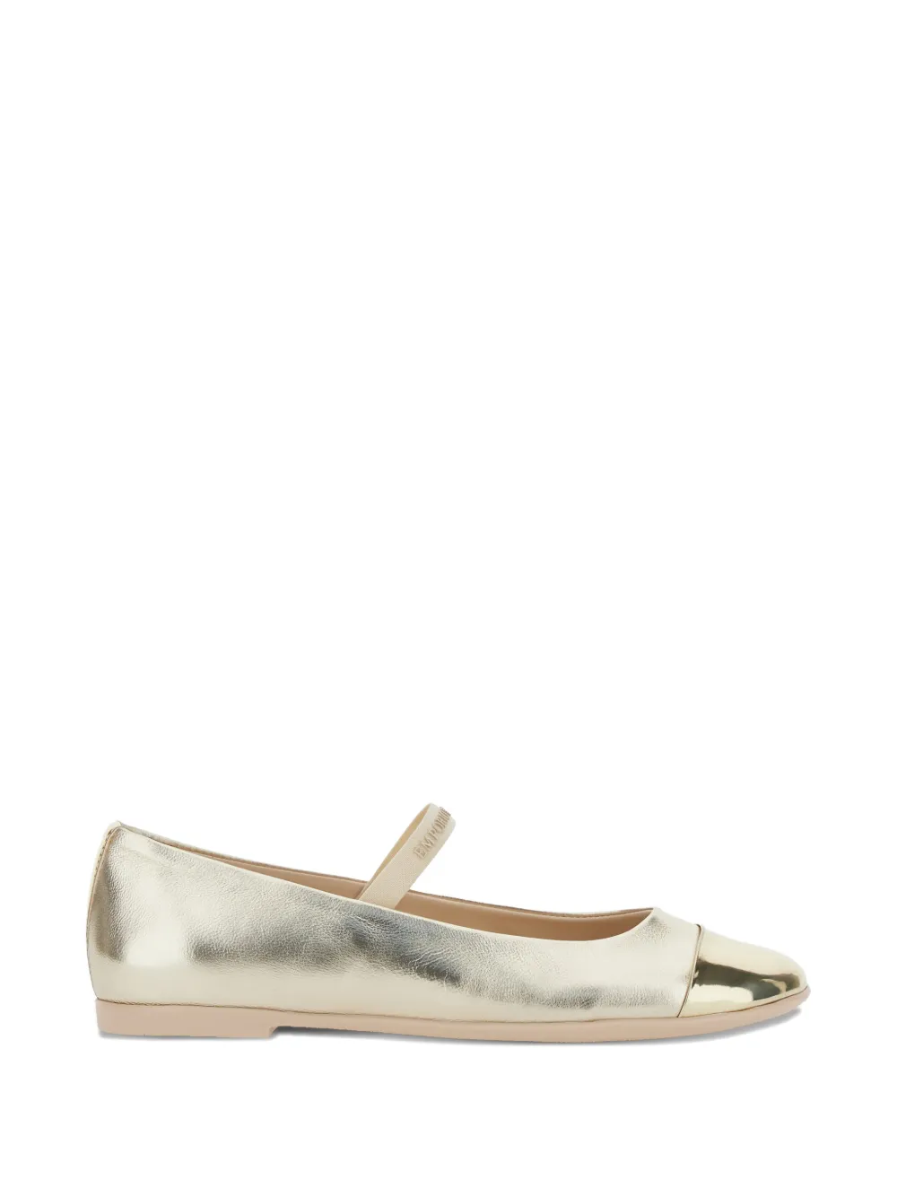 Emporio Armani Kids Metallic ballerina's met neuskap Goud