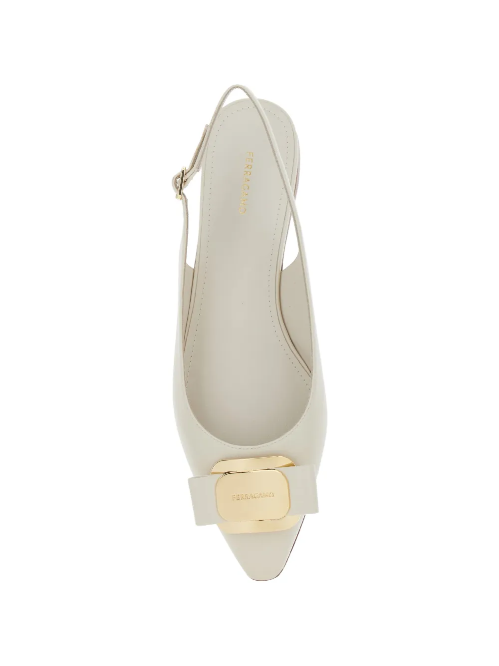 Ferragamo Zelmi ballerina's met gesp Beige