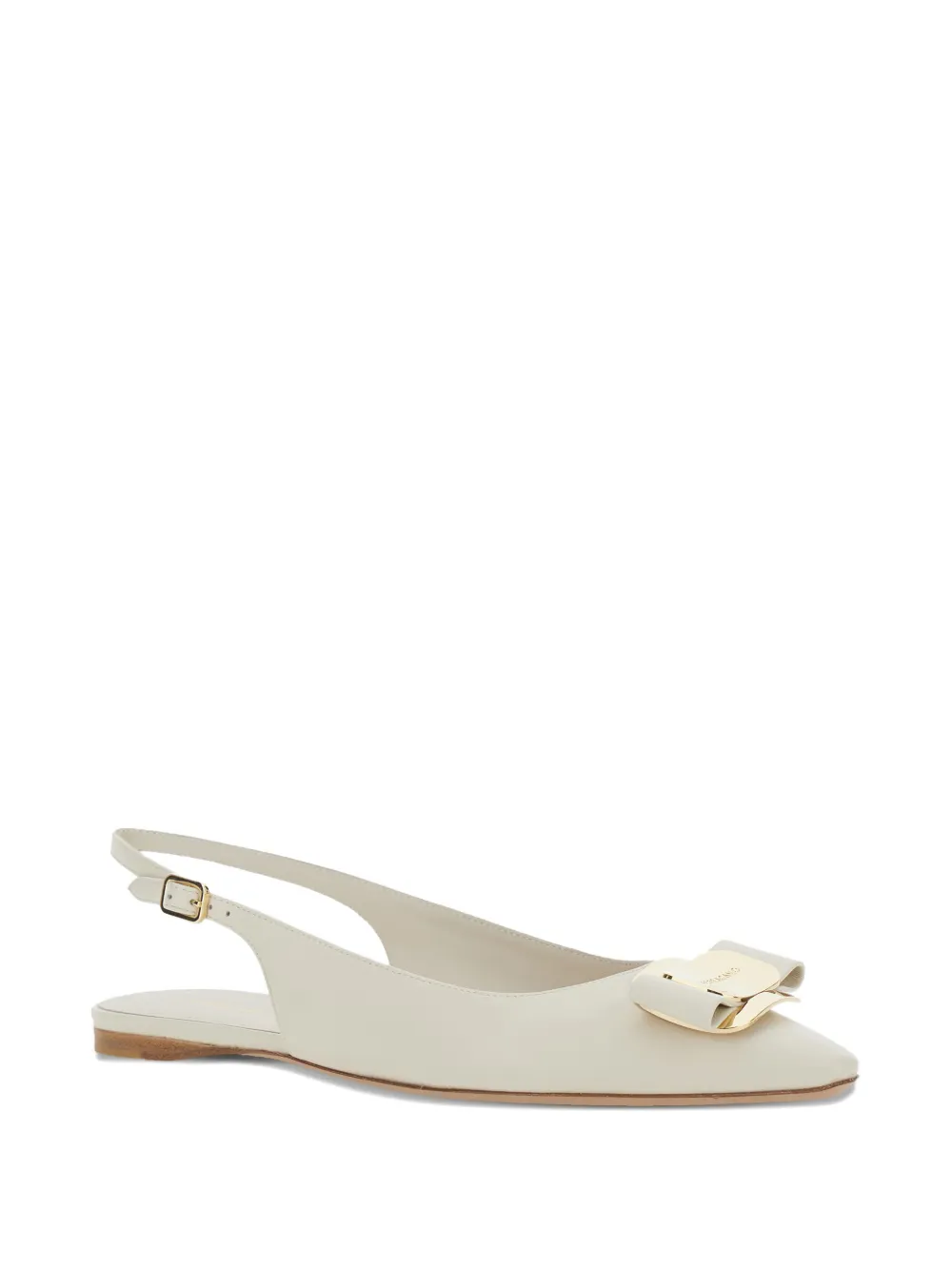 Ferragamo Zelmi buckle lamb ballet flats - Beige
