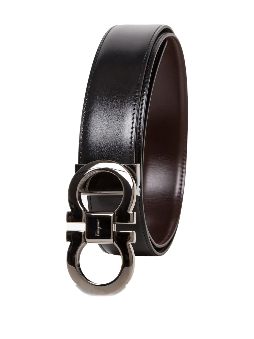 Ferragamo double-hook reversible belt - Zwart