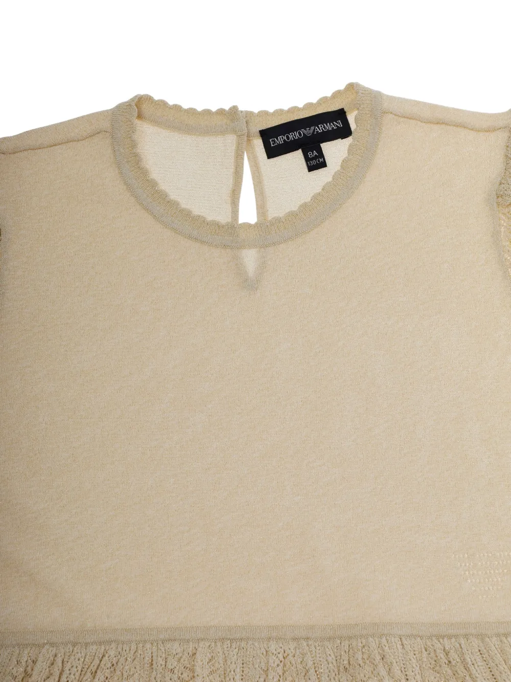 Emporio Armani Kids Jurk met pofmouwen Beige