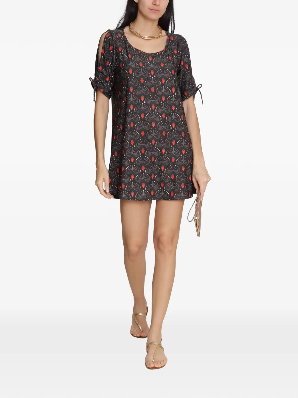 Lygia & Nanny Batuira mini-jurk met strikdetail - Zwart